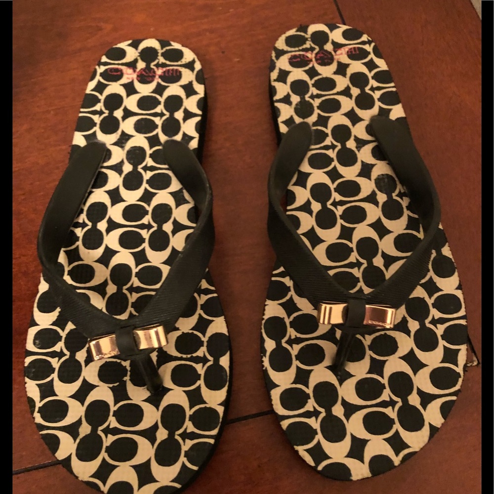 Coach black sandals